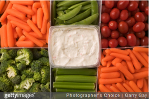 a tray of good veggies