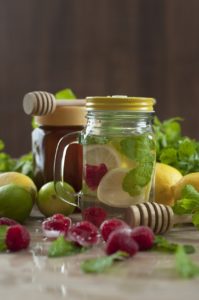 mason jars and honey
