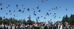 students at graduation event