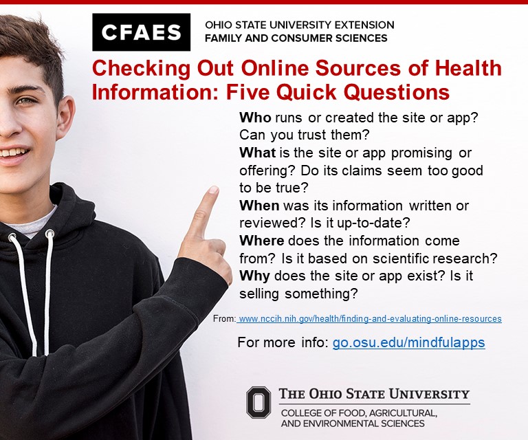 Ckecking out online sources of health information poster. See information below for more details.